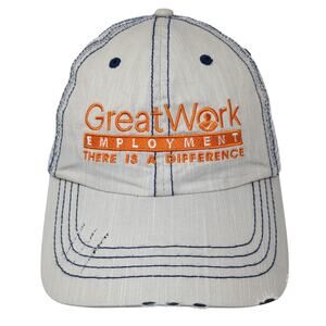 Great Work Employment There is A Difference Trucker Cap Beige OS Adjustable Mesh